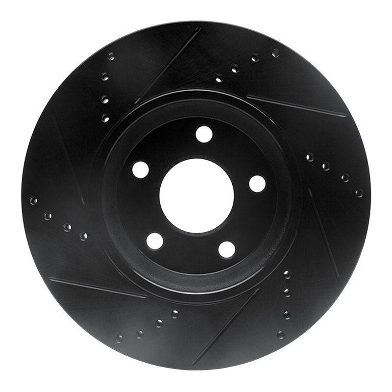 Chevrolet Cobalt Brake Rotor (1) - Front Right - R1 Concepts - Drilled & Slotted - Black - `04-`12